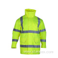 Waterproof Hi Vis Hoodie Zipper Reflective Safety Jacket